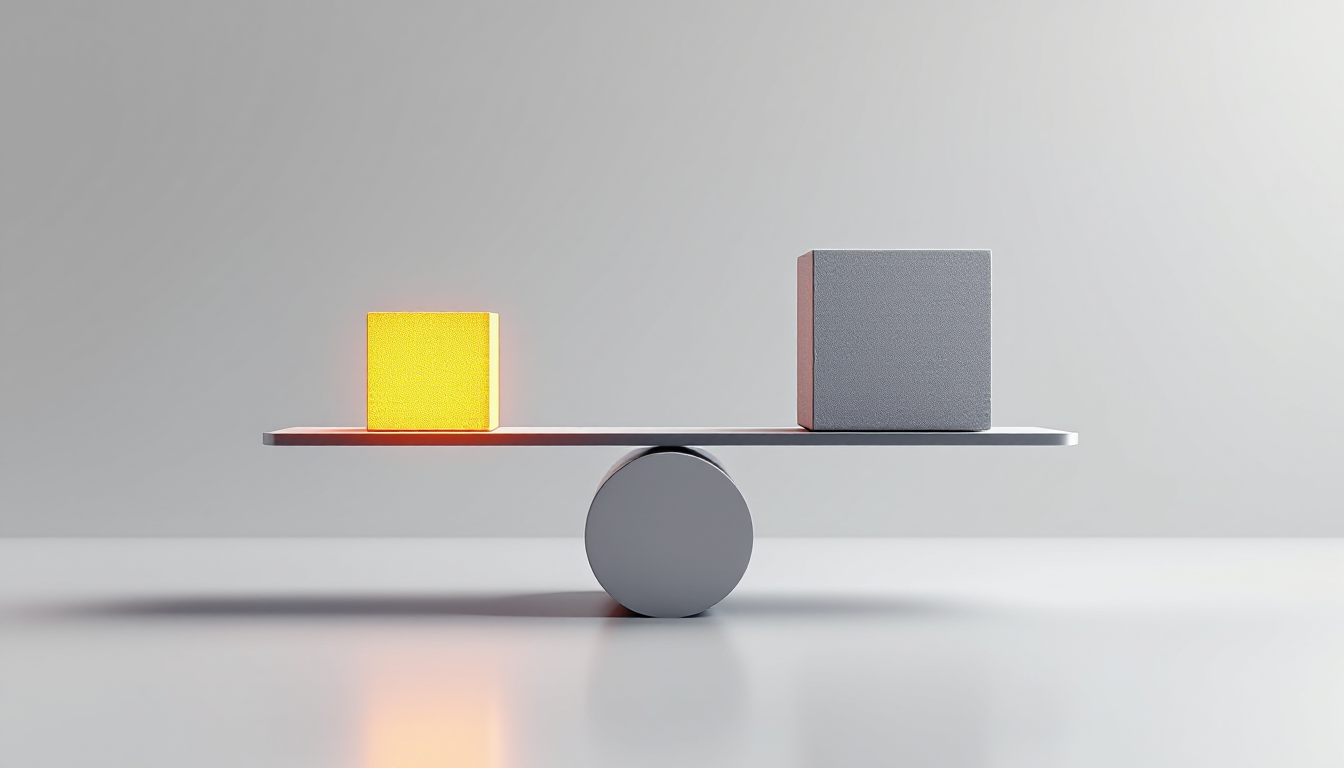 각 자산의 위험 기여도를 동일하게 맞춰 균형을 이룬 리스크 패리티 전략을 상징하는 저울 이미지