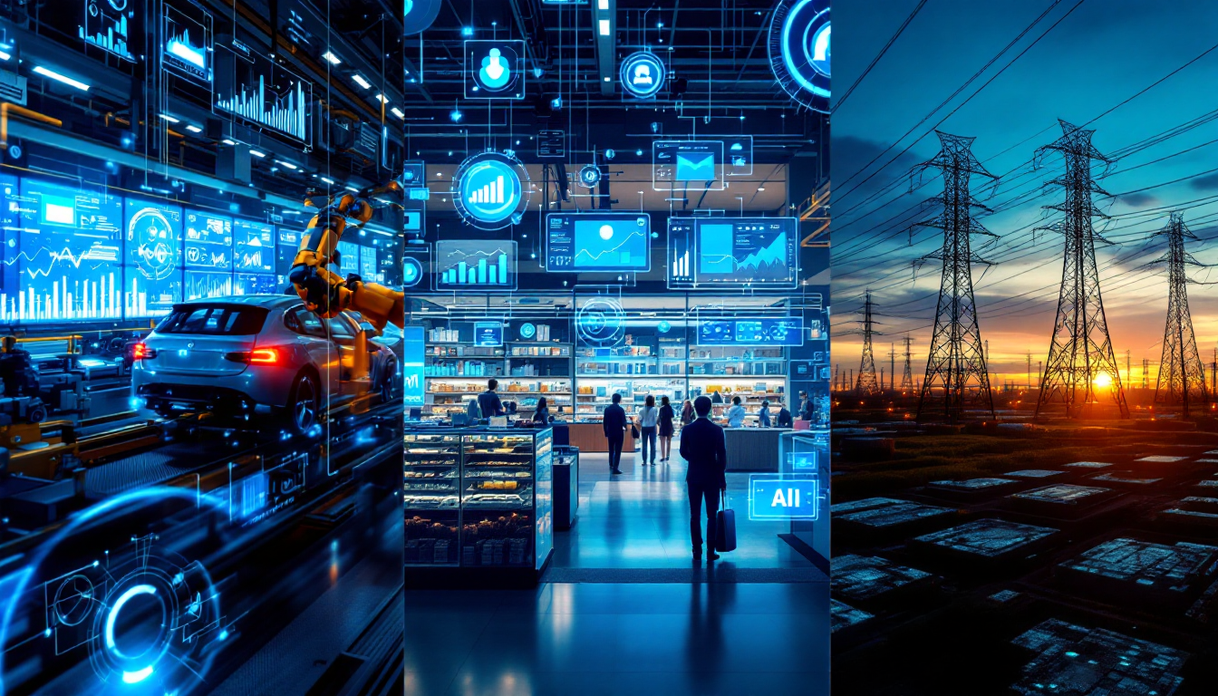 제조, 유통, 에너지 산업의 AI 수요 예측 성공 사례를 보여주는 이미지