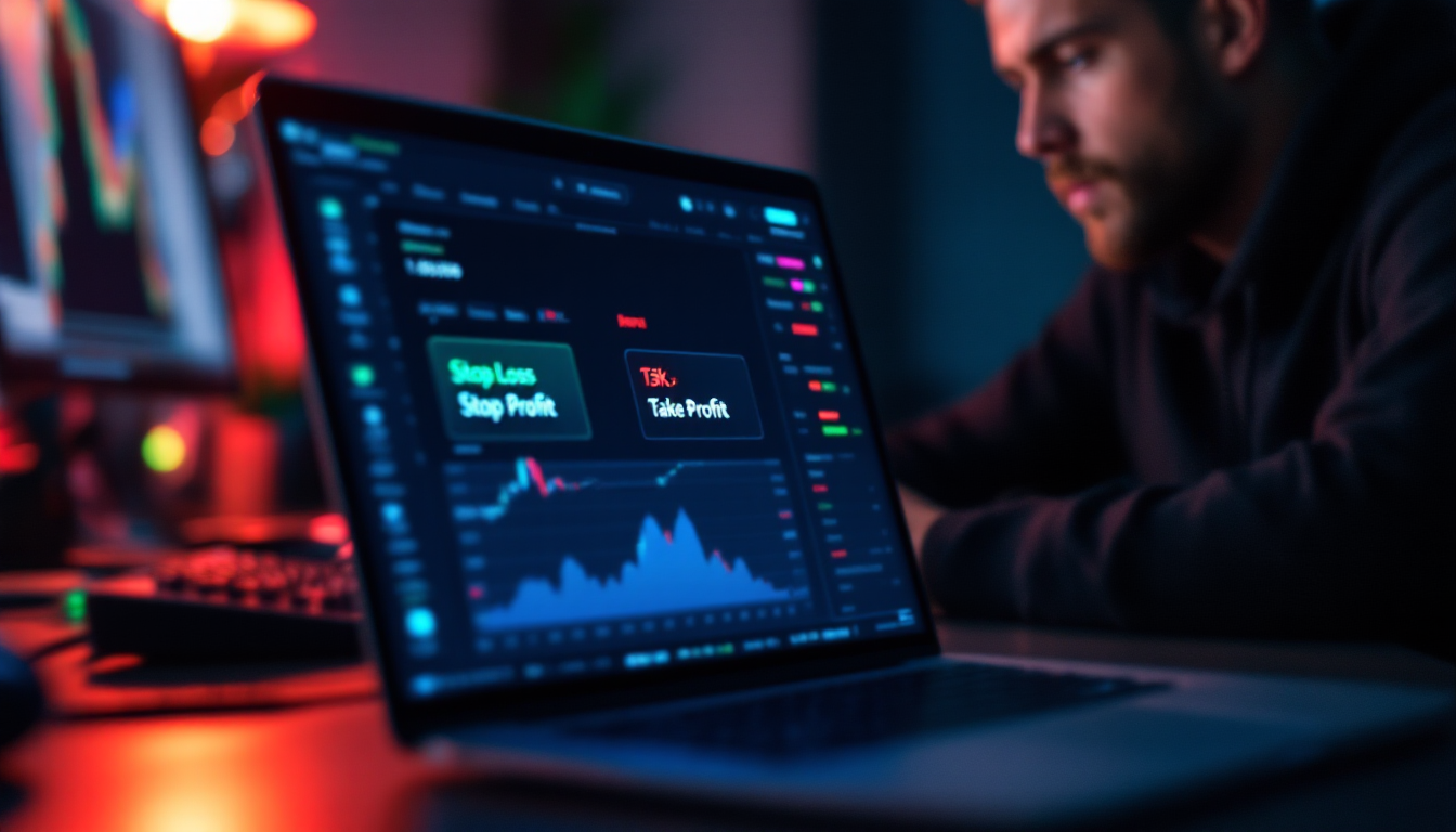 암호화폐 선물 거래 화면에서 손절(Stop-Loss)과 익절(Take-Profit) 설정 기능이 강조된 이미지.