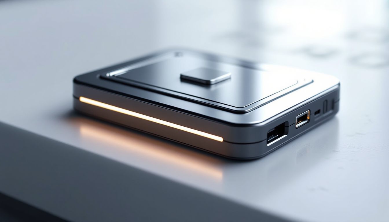 디지털 자산을 안전하게 보관하는 개인 금고를 상징하는 하드웨어 지갑(콜드월렛) 이미지.