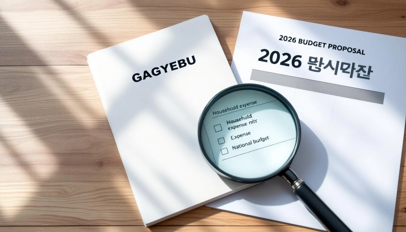 국가 예산 용어를 가계부와 비교하여 알기 쉽게 설명하는 이미지