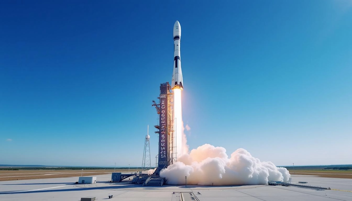 한국 425사업 군사정찰위성을 싣고 발사되는 팰컨 9 로켓의 모습