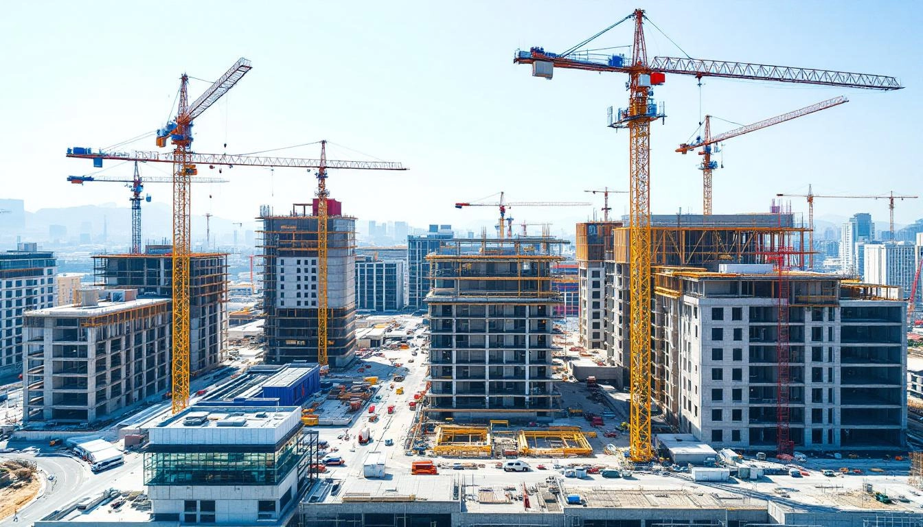 대장동 개발 현장의 고화질 실사 항공뷰 이미지