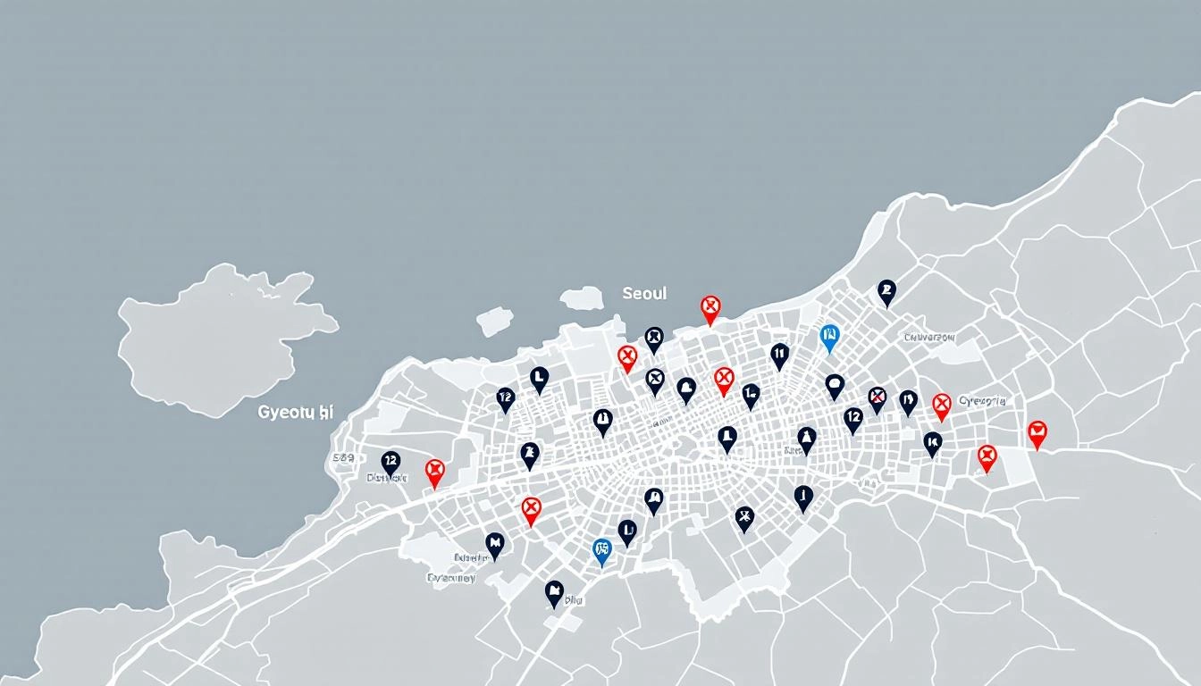 서울과 수도권 지역의 부동산 규제지역을 지도 형태로 보여주는 이미지