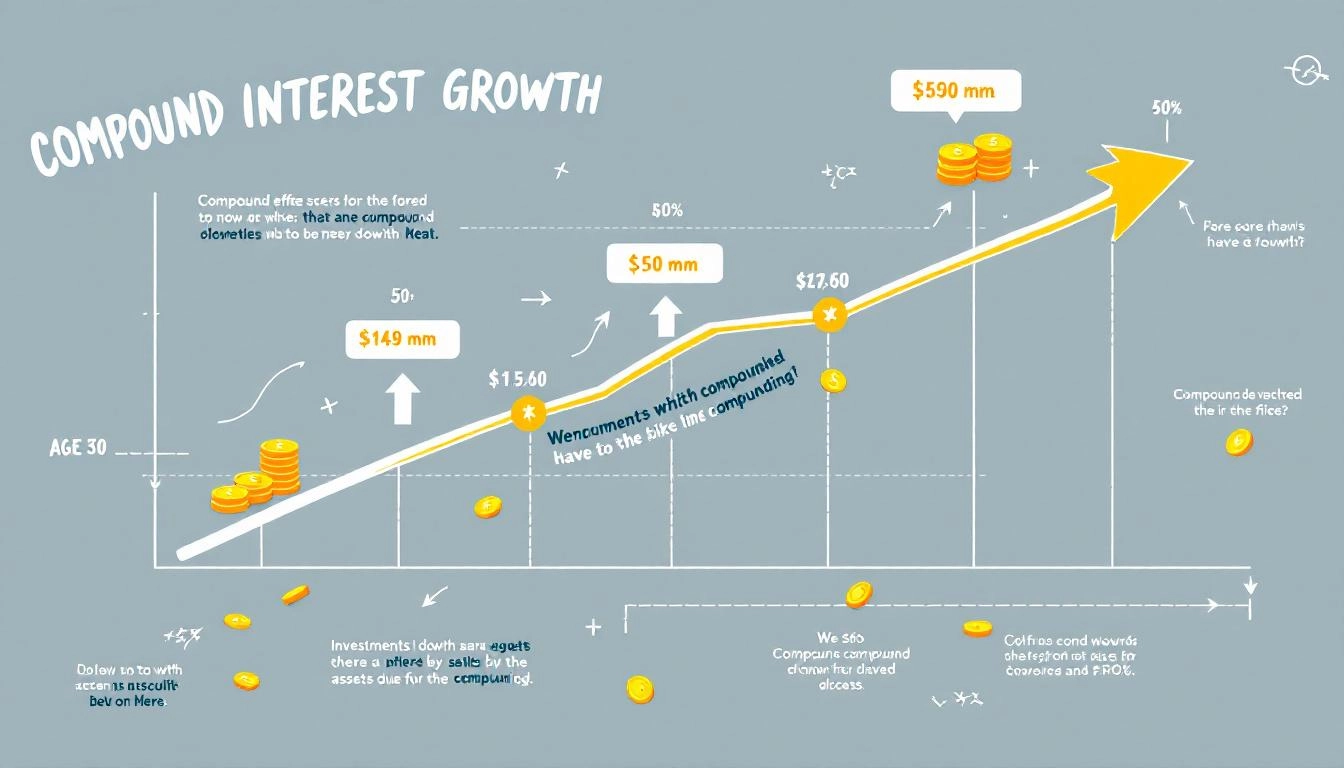 복리 효과와 투자 기간에 따른 자산 증가 그래프