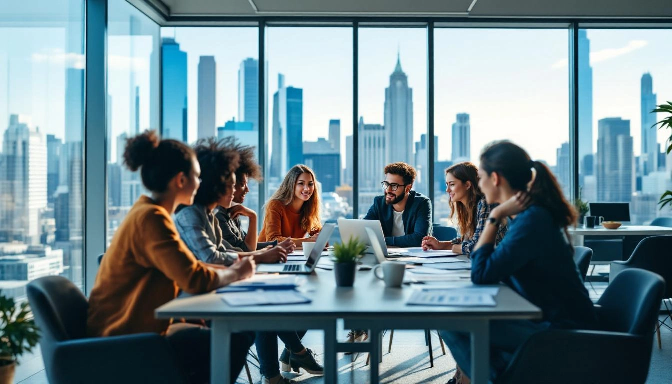 투자 목표와 위험 성향을 논의하는 사람들이 모인 모습