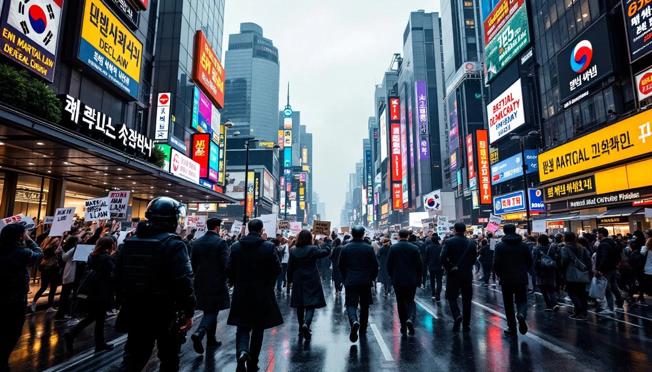 2025년 한국의 정치 불안과 투자자 불안을 나타내는 이미지