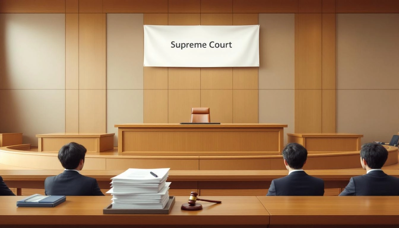 한국 현대 법정 내부 모습