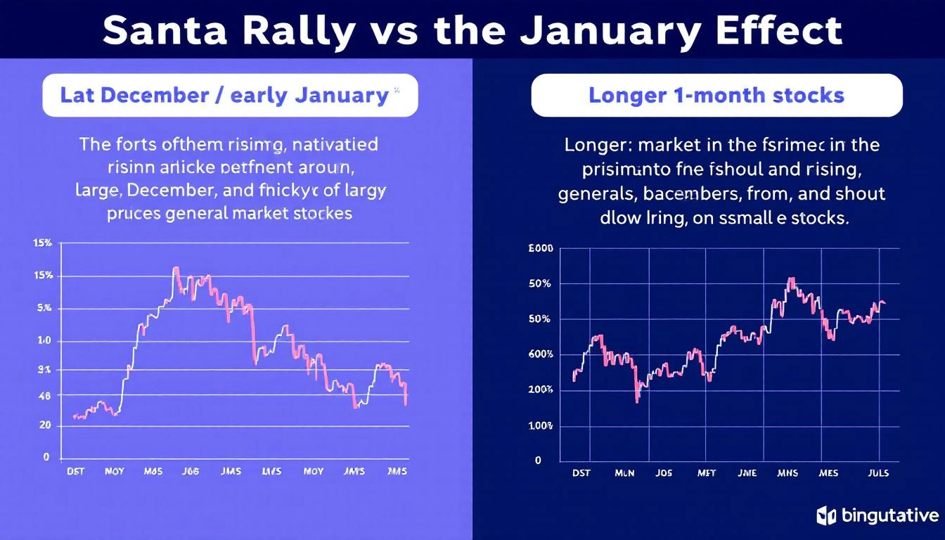 산타랠리와 1월효과의 기간 및 대상 주식 차이를 비교한 이미지